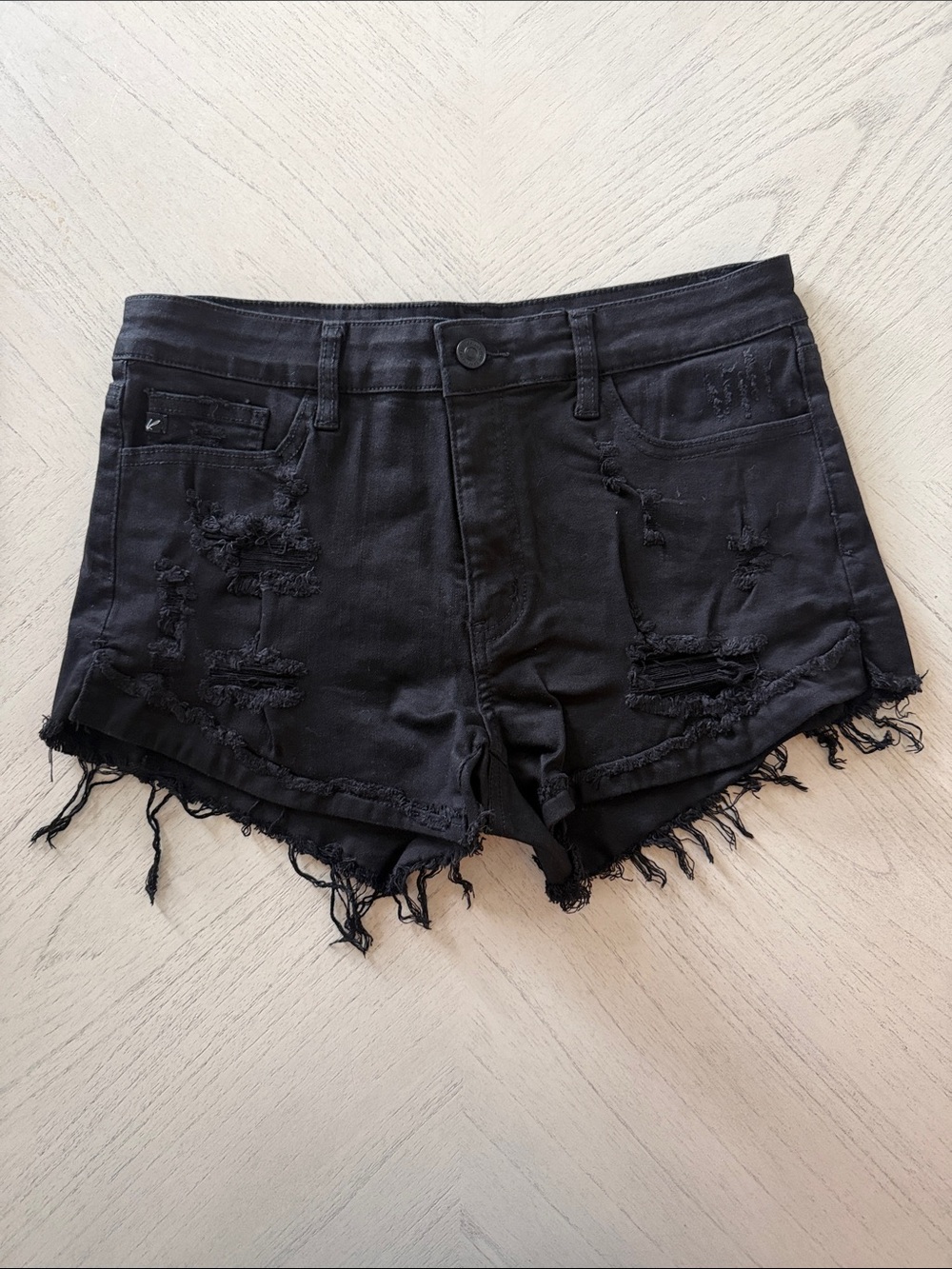 KanCan Black Distressed Frayed Hem Denim Shorts - Sz. 29 -  [PH1110]